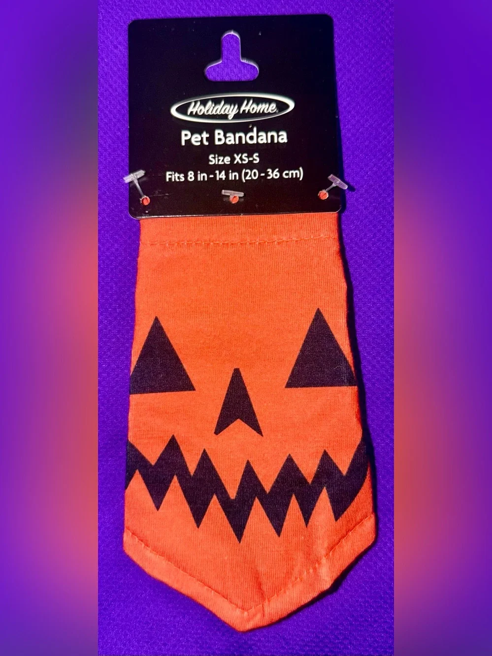 🐾 Orange Pumpkin Jack-O'-Lantern Pet Bandana - XS-S